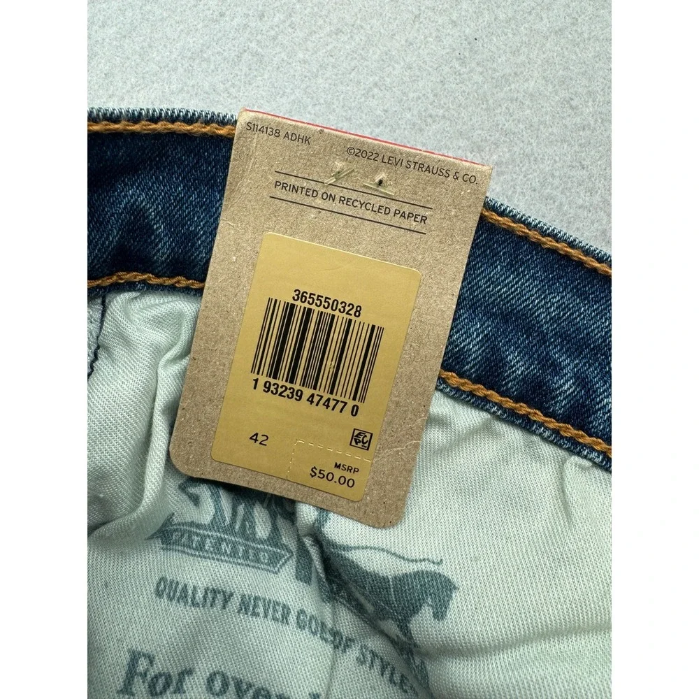 NWT Levis 511 Slim Shorts Mens 42 Blue Denim Cut Off Raw Hem Stretch Streetwear
